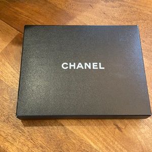 Chanel black & gold caviar leather wallet on chain
